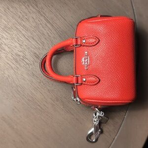 ✨️NWT Mini Coach Rowan Satchel Bag Charm Red✨️